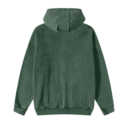Feel Good Essentials Snow Washed Zip-Through Fleece Hoodie